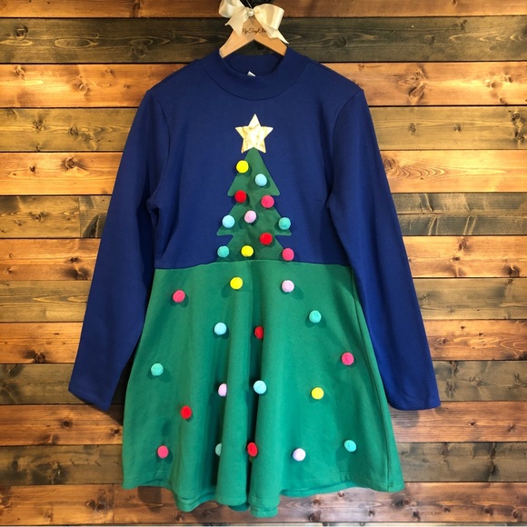 Mighty Fine Longsleeve Christmas Tree Dress - Picture 1 of 4
